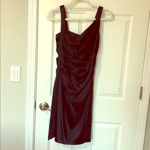 Black satin Vera Wang dress